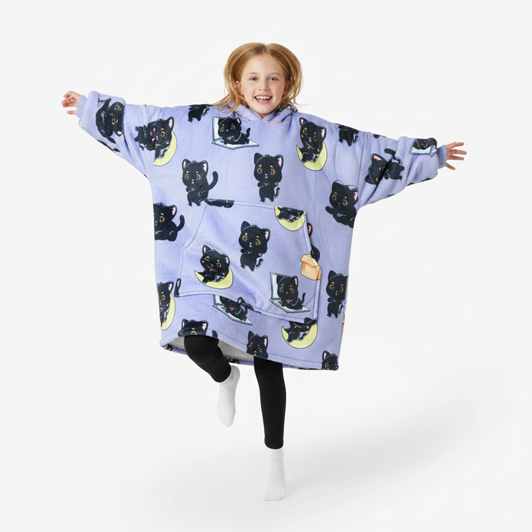 Black Cat Allsleepers Original Kids Cloud Hoodie