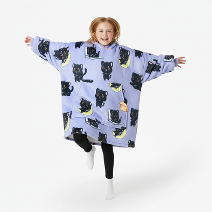 Black Cat Allsleepers Original Kids Cloud Hoodie