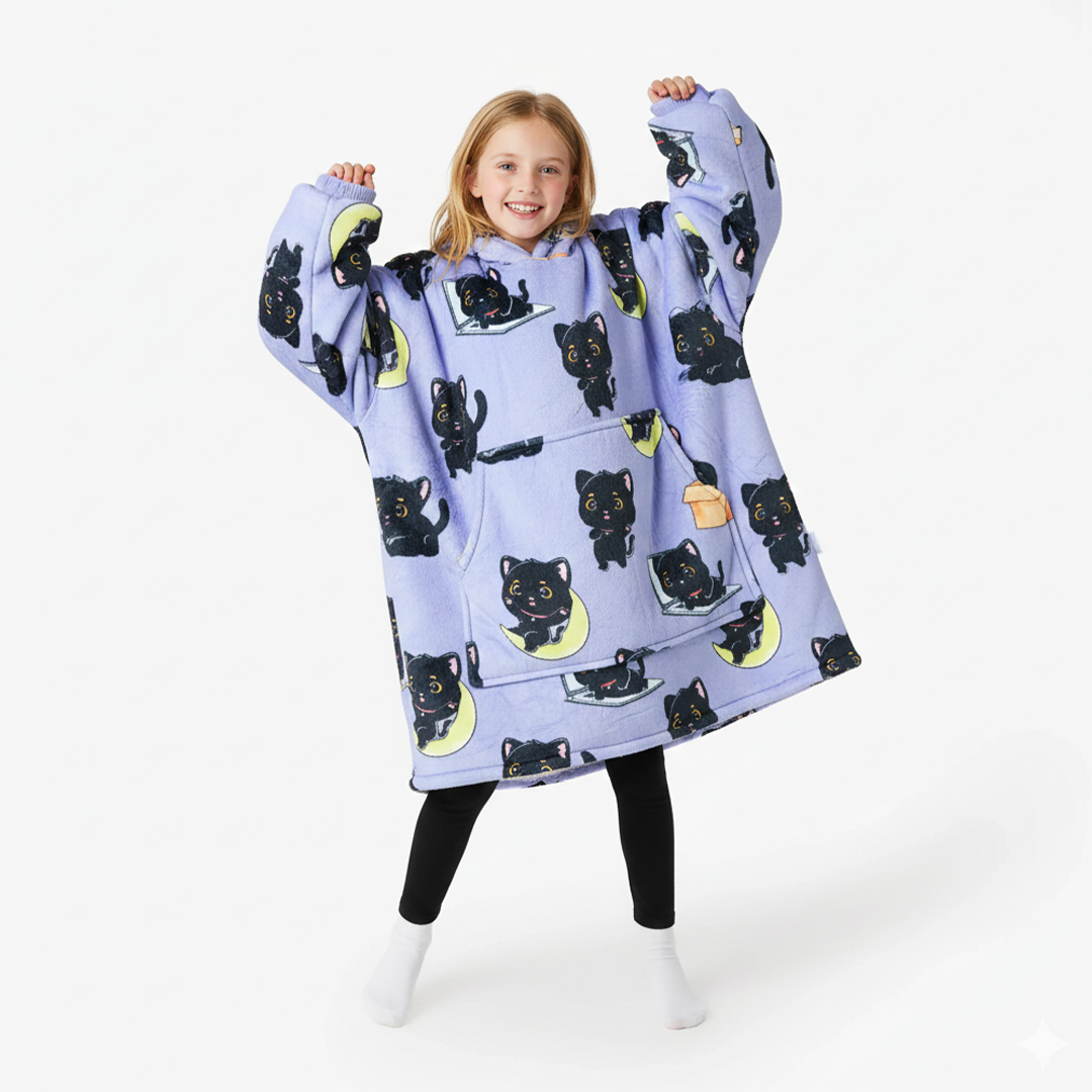 Black Cat Allsleepers Original Kids Cloud Hoodie