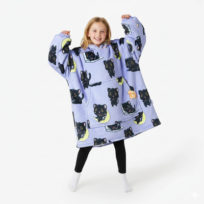 Black Cat Allsleepers Original Kids Cloud Hoodie