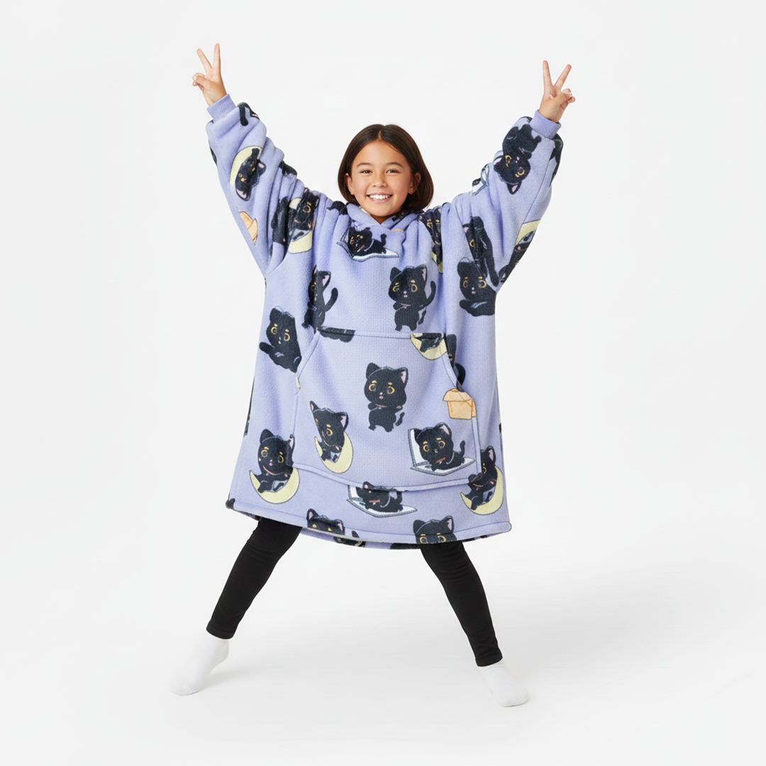 Black Cat Allsleepers Original Kids Cloud Hoodie