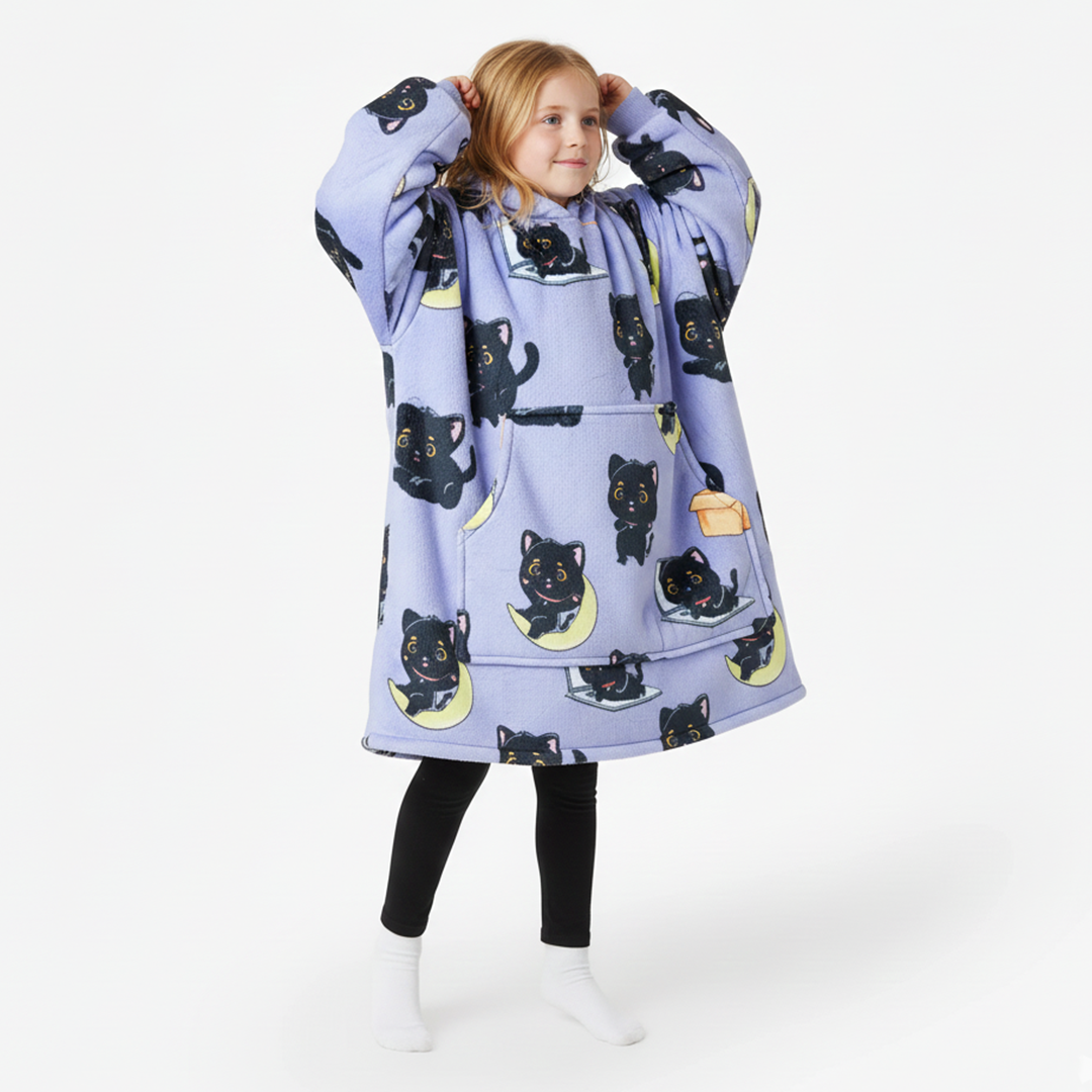 Black Cat Allsleepers Original Kids Cloud Hoodie
